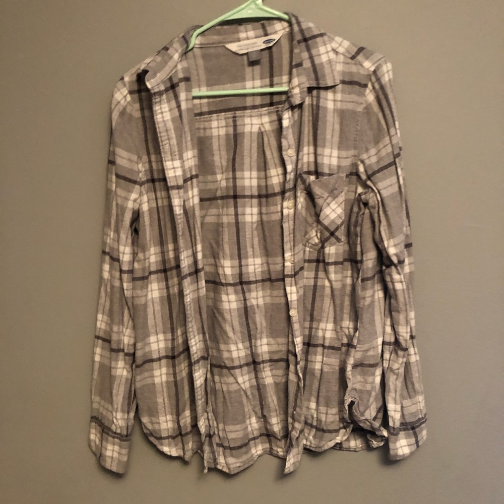 Grey and white flannel